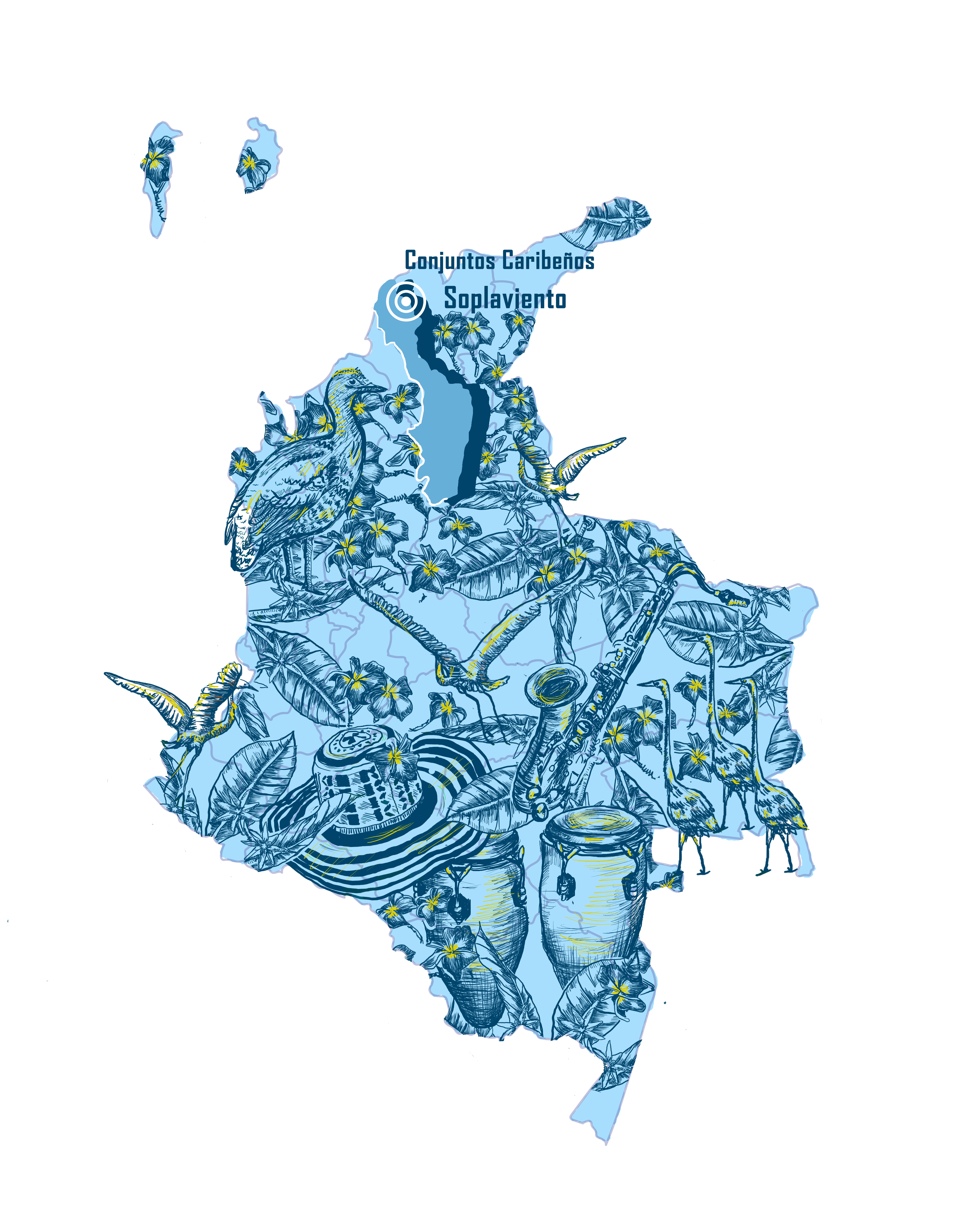 mapa Territorio  Conjuntos Caribeños