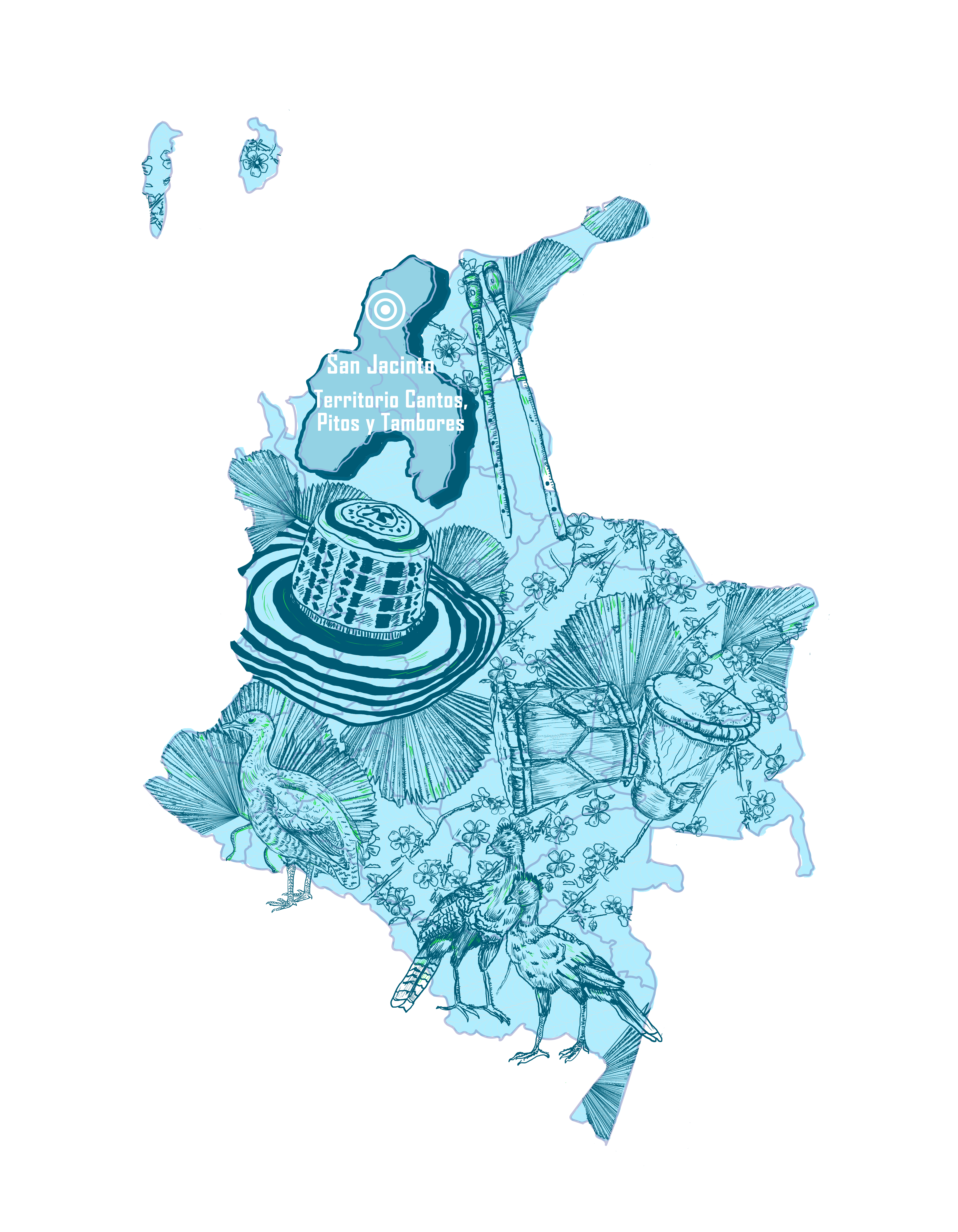 mapa TTerritorio Cantos Pitos y Tambores