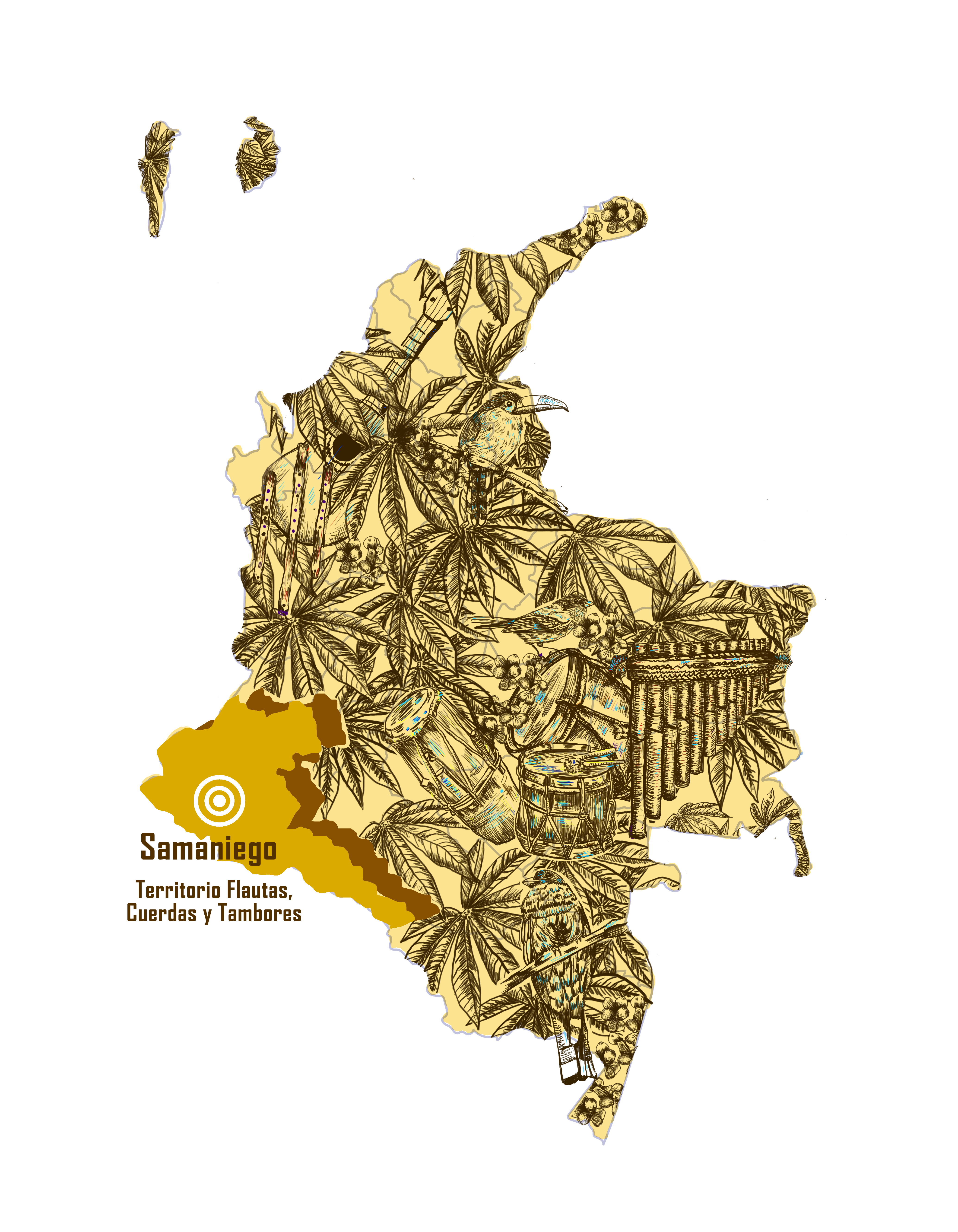 mapa Territorio Flautas, Cuerdas y tambores